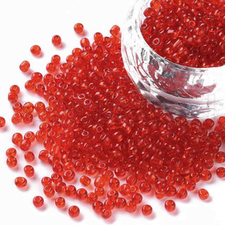 Mostacilla 8/0. Cuentas de vidrio redondeadas, color transparente, varios tonos para seleccionar,, cerca de 3 mm.
