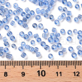 Mostacilla 8/0. Cuentas de vidrio redondeadas, color transparente, varios tonos para seleccionar,, cerca de 3 mm.
