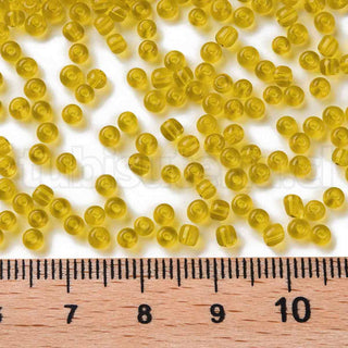 Mostacilla 8/0. Cuentas de vidrio redondeadas, color transparente, varios tonos para seleccionar,, cerca de 3 mm.