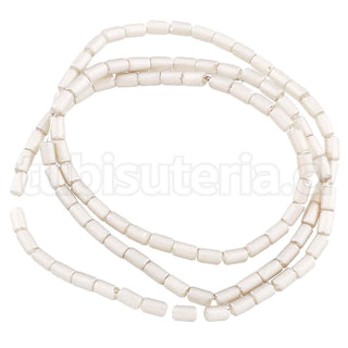 Abalorios de vidrio, Columna, glaseado, crudo, 3x5mm, 100 pzs/tira