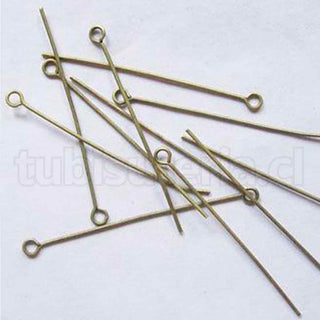 Vástagos de engarce, 30×0.7 mm, Latón, color bronce envejecido.