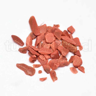 Viruta o chip de piedra sintética goldstone, polvo de estrellas en chips, sin agujero / sin perforar.