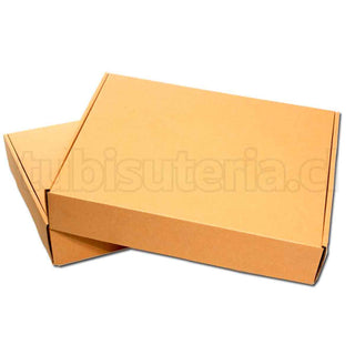 Caja plegable de papel kraft, caja de cartón ondulado, tamaño 20x25x7 cm.