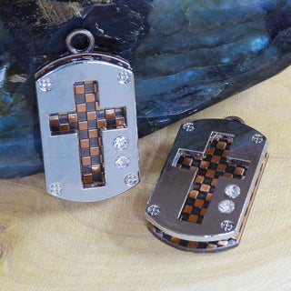Colgantes de aleación con diamantes de imitación, espaldas color bronce y cobre y difrentes diseños para seleccionar, 34x18x7 mm.