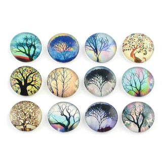 Cabujón Vidrio Domo Árbol de la Vida Diseño III a Elegir 25x6 mm | 1 unid.