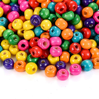 Cuentas de Madera Redondas Colores a Elección 6 mm | 25 grs.
