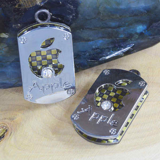 Colgantes de aleación con diamantes de imitación, espaldas color bronce y cobre y difrentes diseños para seleccionar, 34x18x7 mm.
