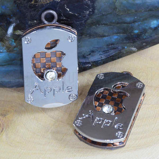 Colgantes de aleación con diamantes de imitación, espaldas color bronce y cobre y difrentes diseños para seleccionar, 34x18x7 mm.