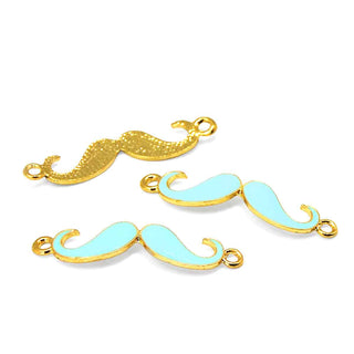 Enlace esmaltados, bigote o mostacho, disponible en 3 tonos, 41x9.5x1 mm.