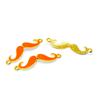 Enlace esmaltados, bigote o mostacho, disponible en 3 tonos, 41x9.5x1 mm.