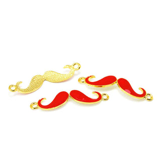 Enlace esmaltados, bigote o mostacho, disponible en 3 tonos, 41x9.5x1 mm.