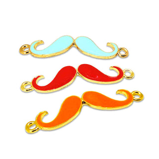 Enlace esmaltados, bigote o mostacho, disponible en 3 tonos, 41x9.5x1 mm.