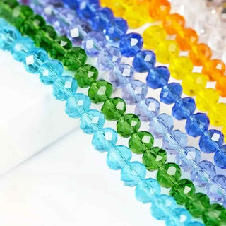 Cristal Chino Rondelle Facetado Color Sólido Translúcido 3 mm, Color a Elegir | 1 tira